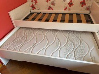 Cama Garabatos blanca + colchón NUEVO A ESTRENAR