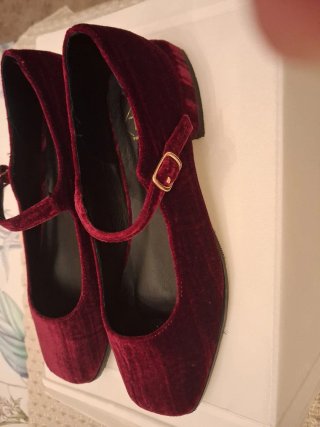 Mocasines terciopelo burdeos Topshop Talla 37