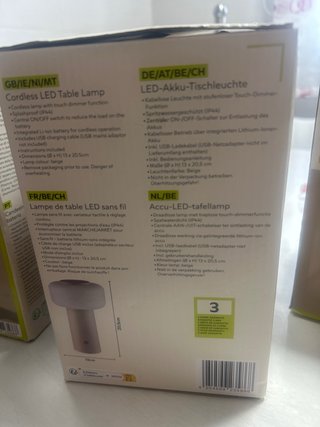 Lámpara LED Recargable Livarno Beige