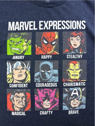Vintage Graphic T-Shirt Marvel Expressions Navy