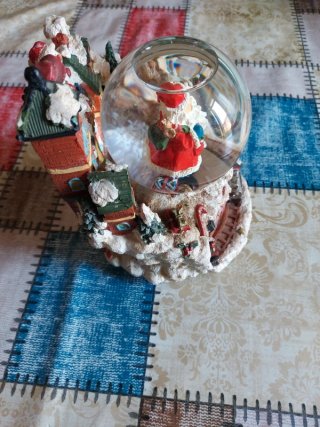 Palla Neve Natalizia Musicale Carillon Babbo Natal