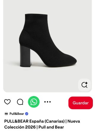 Botín calcetín tacón ancho negro