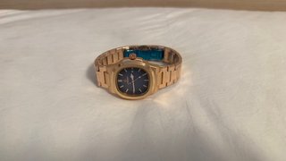 Reloj Oro Rosa Esfera Azul Hombre