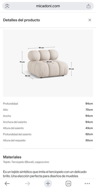 Sofá modular Micadoni Bellis