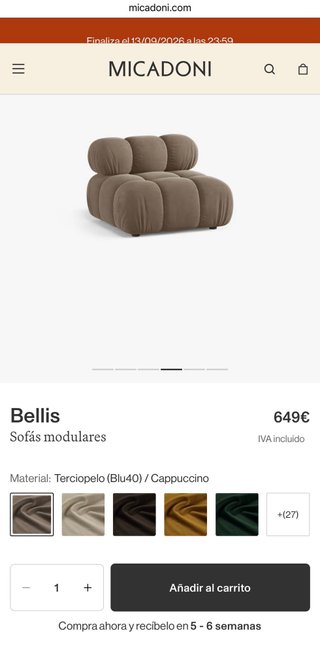 Sofá modular Micadoni Bellis