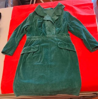 Vestido pana verde