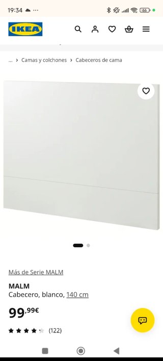 Cabecero de cama blanco seminuevo de 160 cms