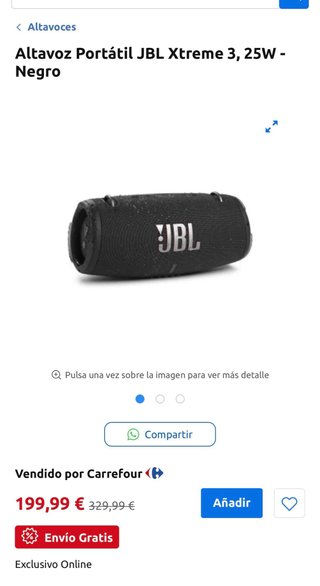 Altavoz JBL Xtreme 3 Negro