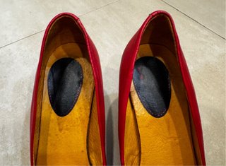Zapatos piel rojos vintage T.38