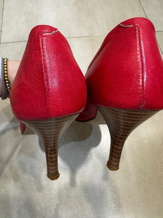 Zapatos piel rojos vintage T.38