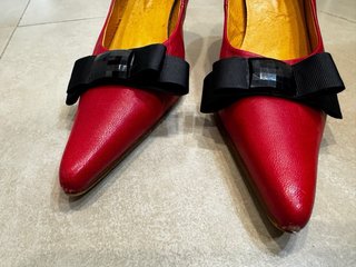 Zapatos piel rojos vintage T.38