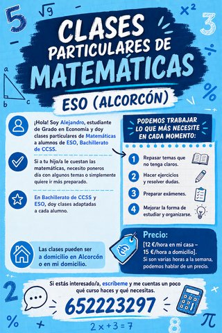 Clases particulares de Matemáticas en Alcorcón ESO