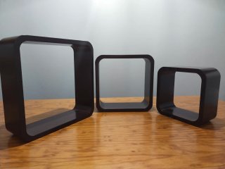 Set 3 Estantes Cubo MDF Wengué (Bricor)