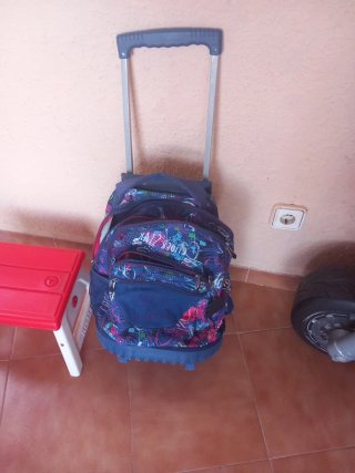 Mochila con ruedas y diseño colorido