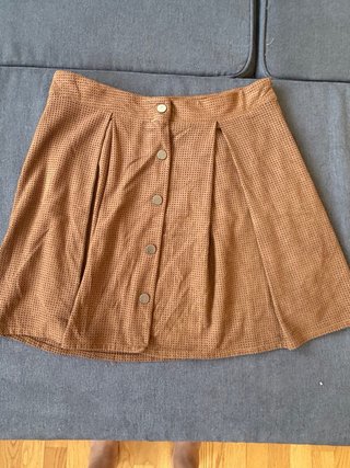 Minifalda marrón Zara con tablas talla M