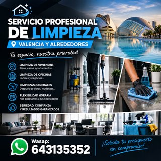 Servicio de limpieza en Valencia y alrededores