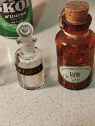 Lote 4 botellitas tipo farmacia cristal