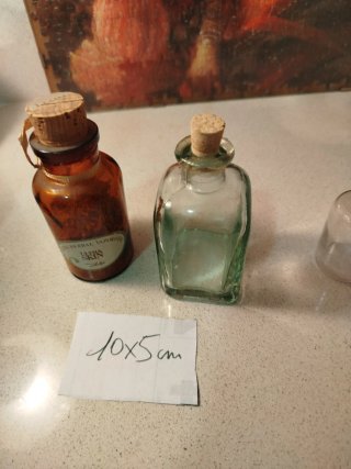 Lote 4 botellitas tipo farmacia cristal