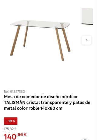 Mesa Comedor Cristal y Madera Nórdica