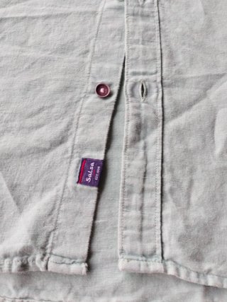 Camisa Salsa Algodón Lino Verde Talla L Slim Fit