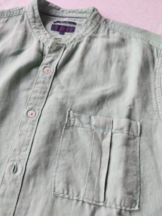 Camisa Salsa Algodón Lino Verde Talla L Slim Fit
