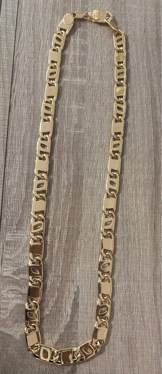 Cadena de golfi estilo ojo de tigre laminado 14K