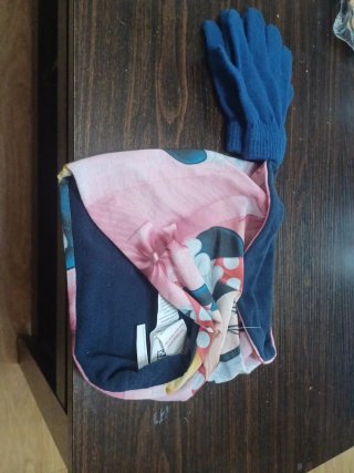 Braga, bufanda y guantes Minnie Mouse