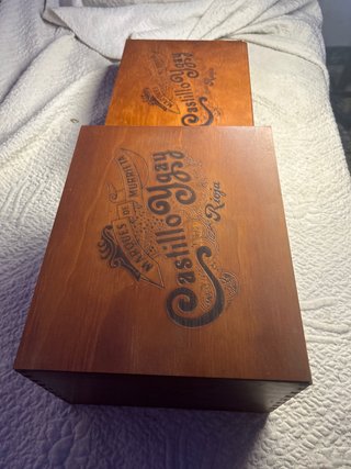 Coppia di scatole in legno per vino Castillo Ygay
