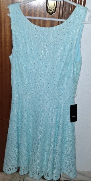 Vestido fiesta lentejuelas azul claro
