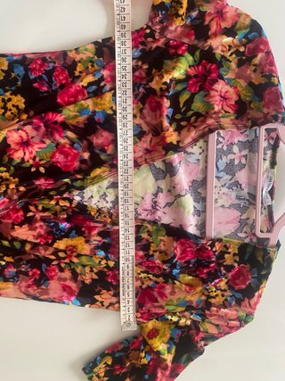 Body flores terciopelo Zara Talla S