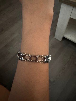 Pulsera Tous Doble Cadena Plata.