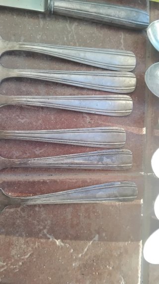 Lote cubiertos metal plateado