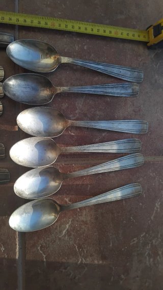 Lote cubiertos metal plateado