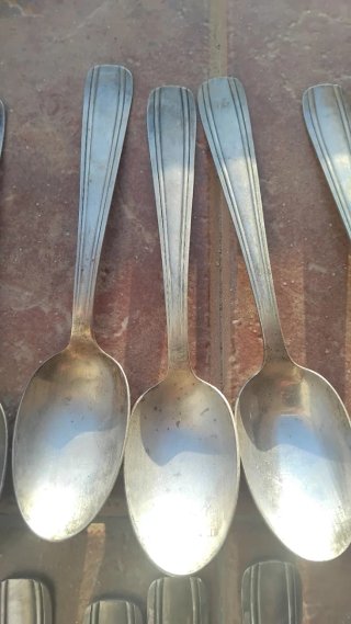 Lote cubiertos metal plateado
