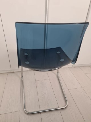 4 Sillas IKEA Tobias Azul Transparente