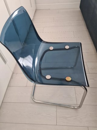 4 Sillas IKEA Tobias Azul Transparente