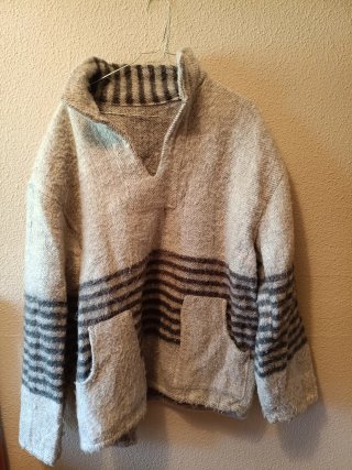 Poncho Nepalí Beige y Gris