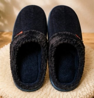 Pantuflas azules forradas