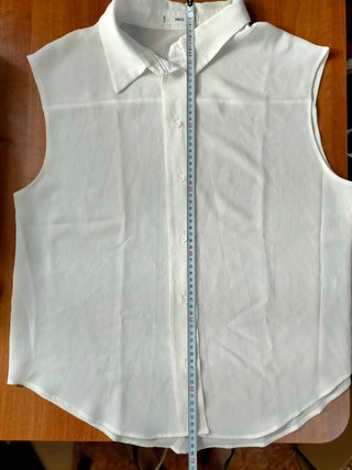 Blusa sin mangas MNG blanca talla L