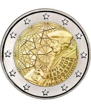 MONEDA CONMEMORATIVA 2€ AUSTRIA 2022. ERASMUS
