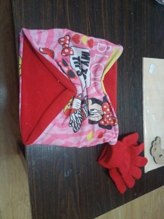 Braga bufanda y guantes Minnie Mouse