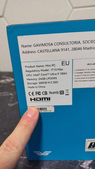Mini PC - Geekom IT13 MAX (Intel core 9)