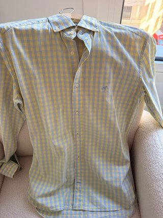 Camisa Sacoor Brothers Cuadro Vichy Azul/Amarillo