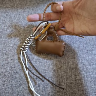 Colgante Bolso charm Mini Bolso Cuero Marrón