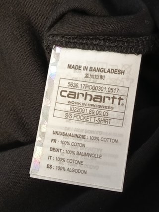 Camiseta Carhartt S/S Pocket T-Shirt Negra Talla S
