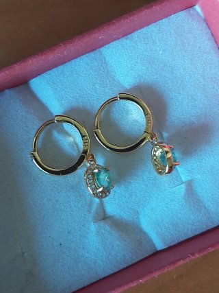 Pendientes Aro Esmeralda y Circonitas