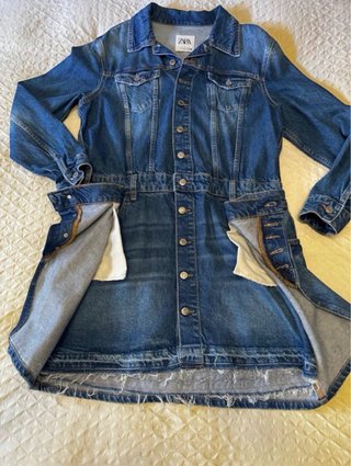 Vestido vaquero Zara doble falda T. L
