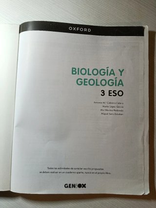 Biología y Geología 3º ESO. Oxford GENiOx