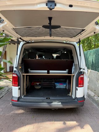 Mueble cama camper T6- estructura madera y colchón