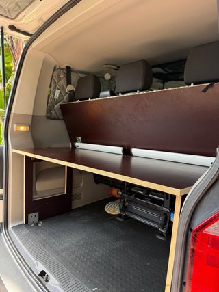 Mueble cama camper T6- estructura madera y colchón
